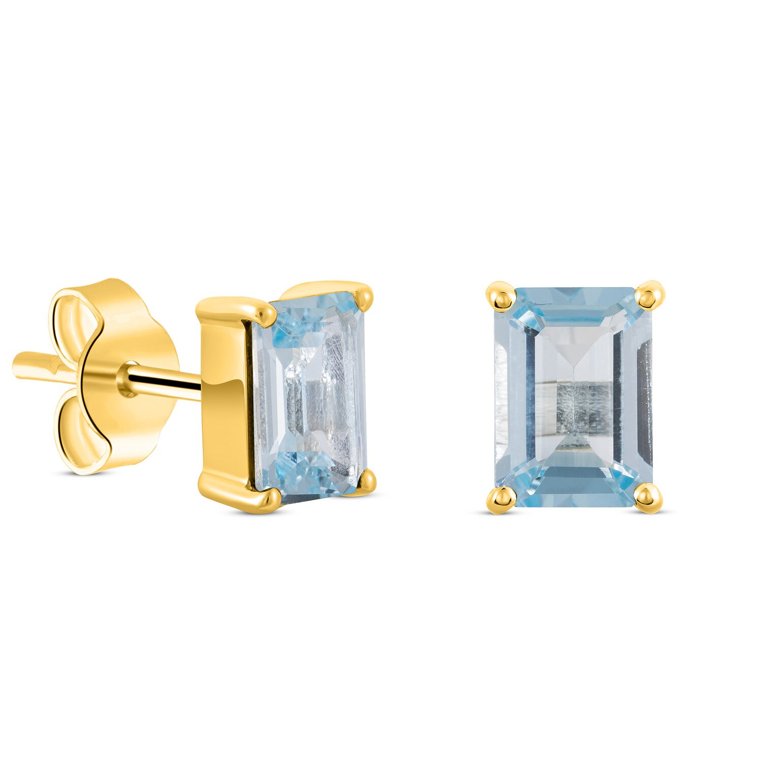 Cercei din argint Golden Rectangle Topaz Elegance
