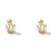 Cercei din argint Golden Small Crystal Crown picture - 2