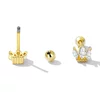 Cercei din argint Golden Small Crystal Crown picture - 3