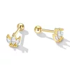 Cercei din argint Golden Small Crystal Crown picture - 4