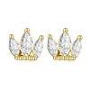 Cercei din argint Golden Small Crystal Crown picture - 1