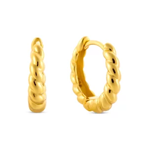 Cercei din argint Golden Small Swirl