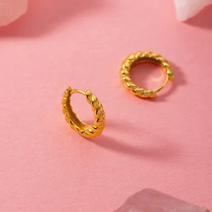 Cercei din argint Golden Small Swirl