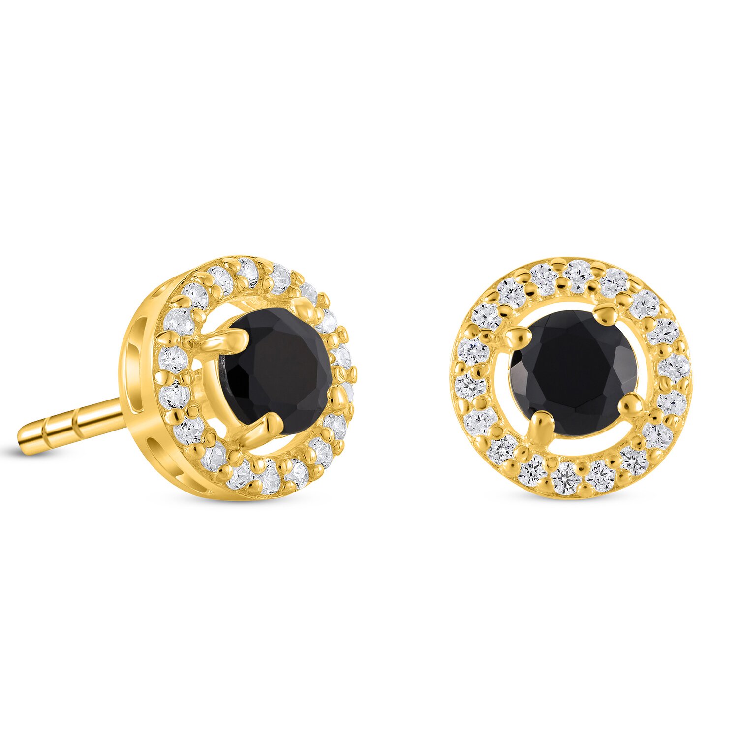 Cercei din argint Golden Starlit Black Tourmaline