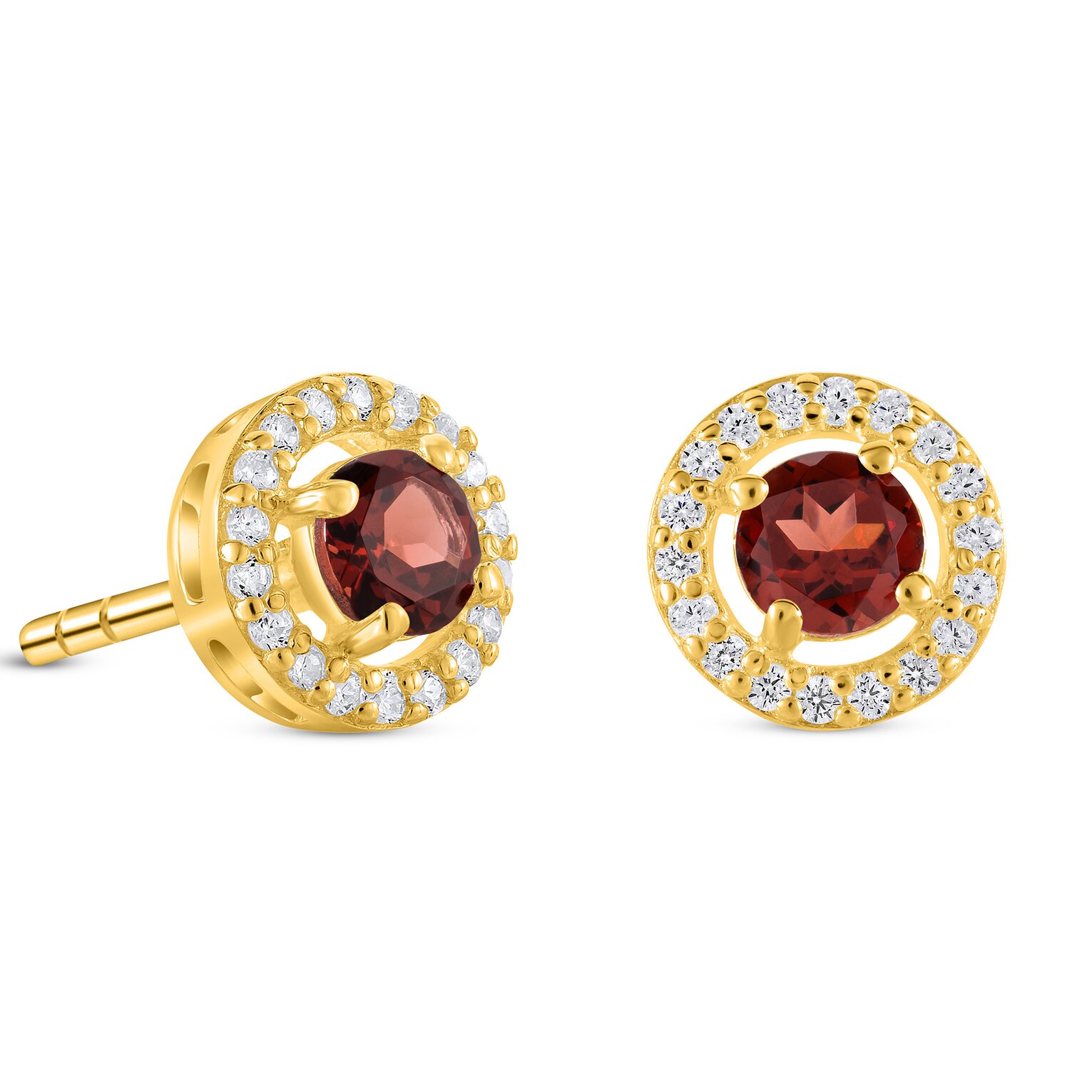 Cercei din argint Golden Starlit Garnet