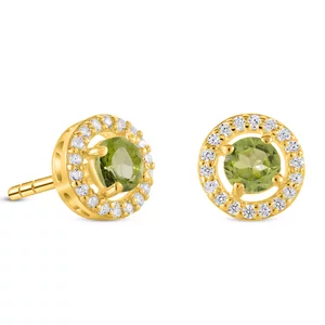 Cercei din argint Golden Starlit Peridot