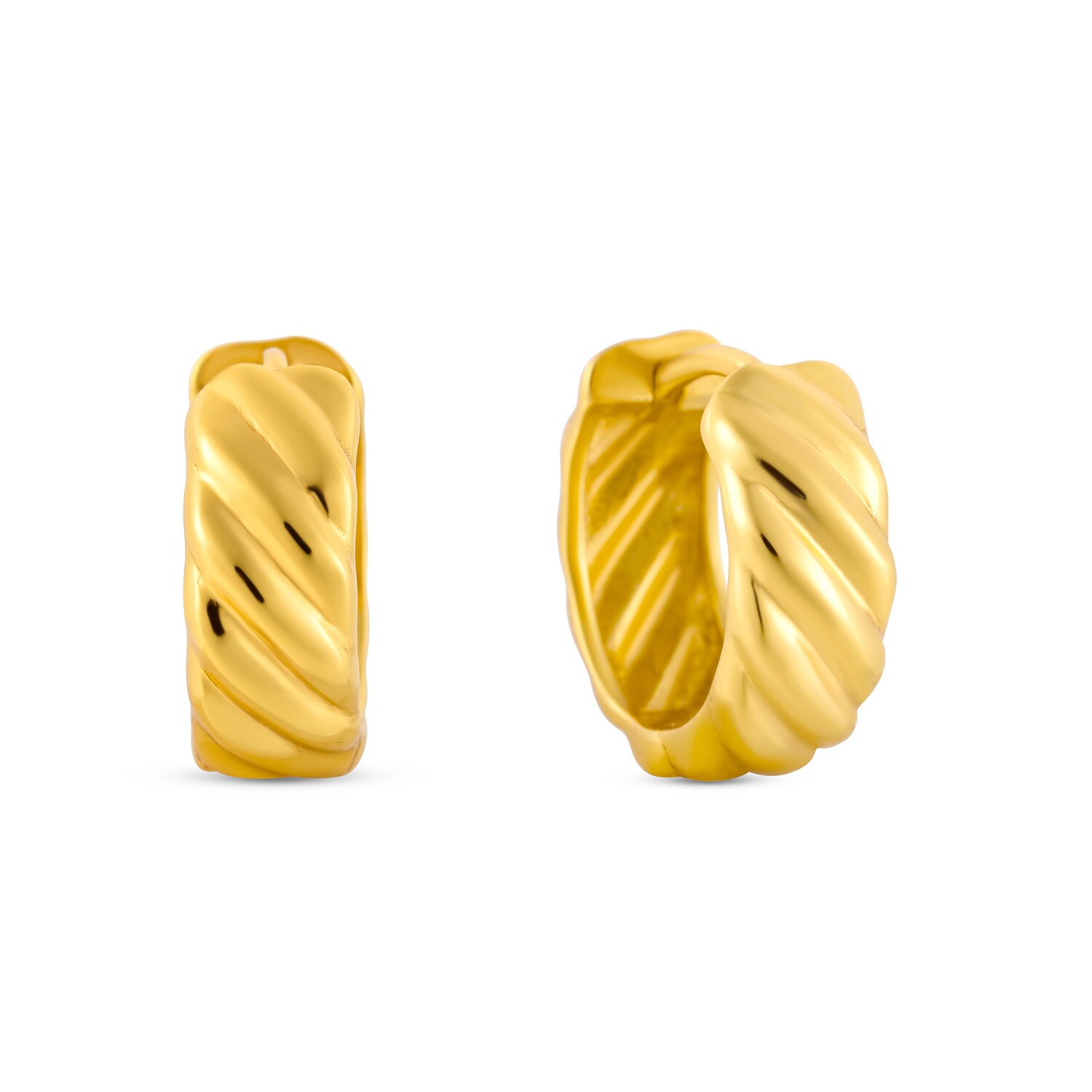 EdenBoutique Cercei din argint Golden Swirl Hoops