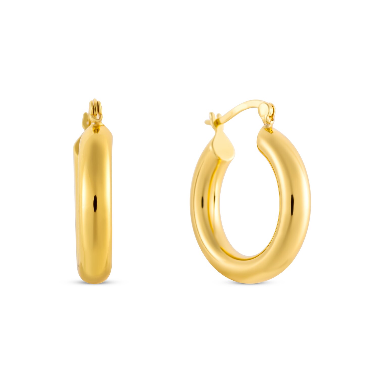 EdenBoutique Cercei din argint Golden Thick Hoops