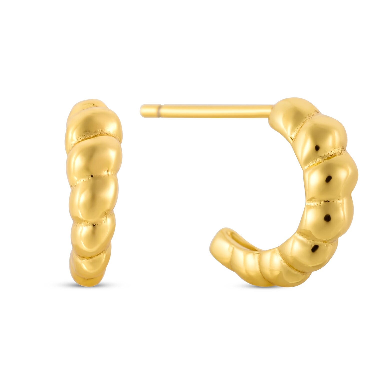 EdenBoutique Cercei din argint Golden Tiny Swirl