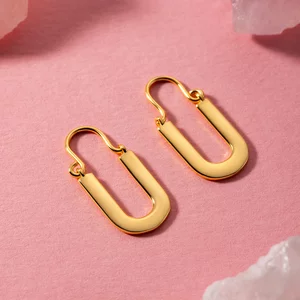 Cercei din argint Golden U Shape