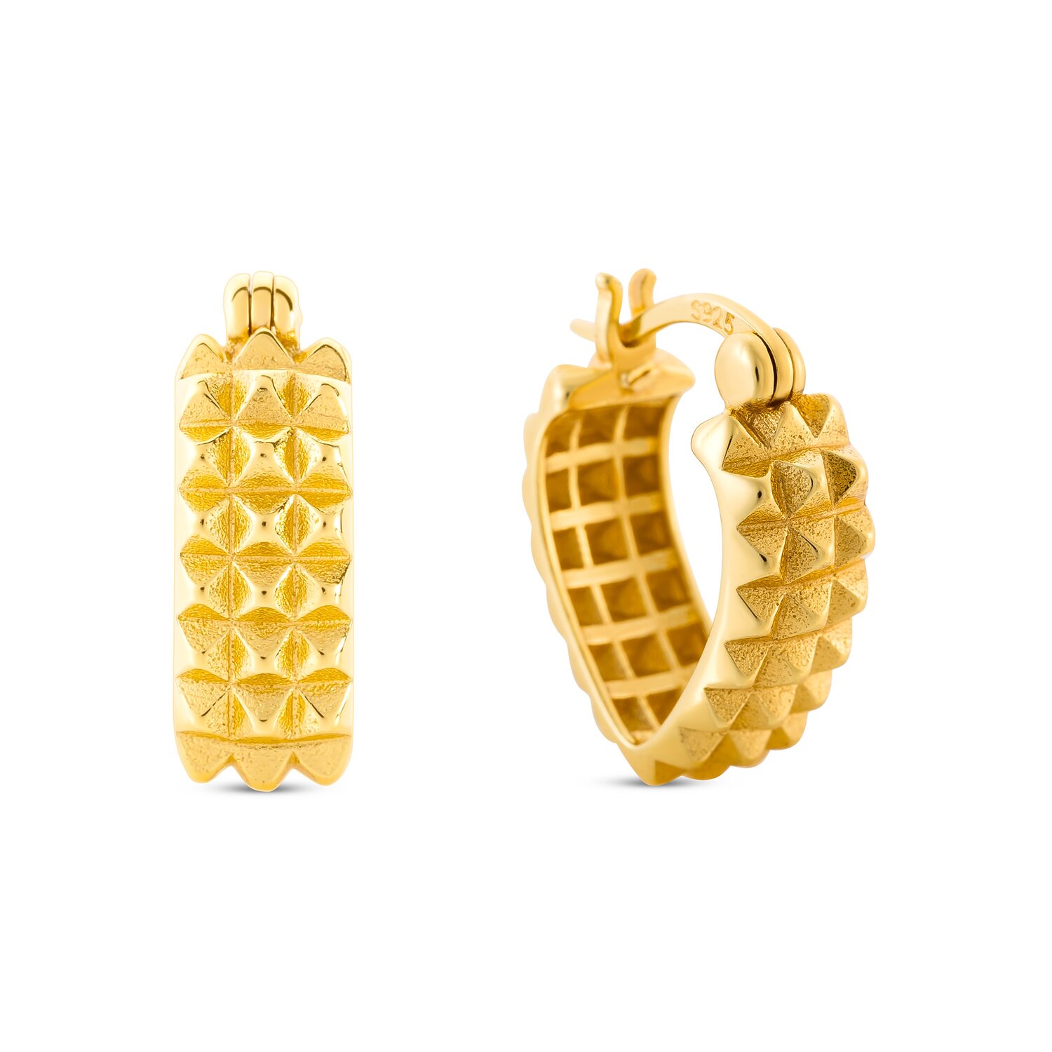 EdenBoutique Cercei din argint Golden V Shape