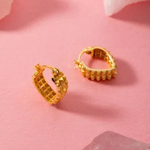 Cercei din argint Golden V Shape