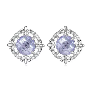 Cercei din argint Lilac Crystal