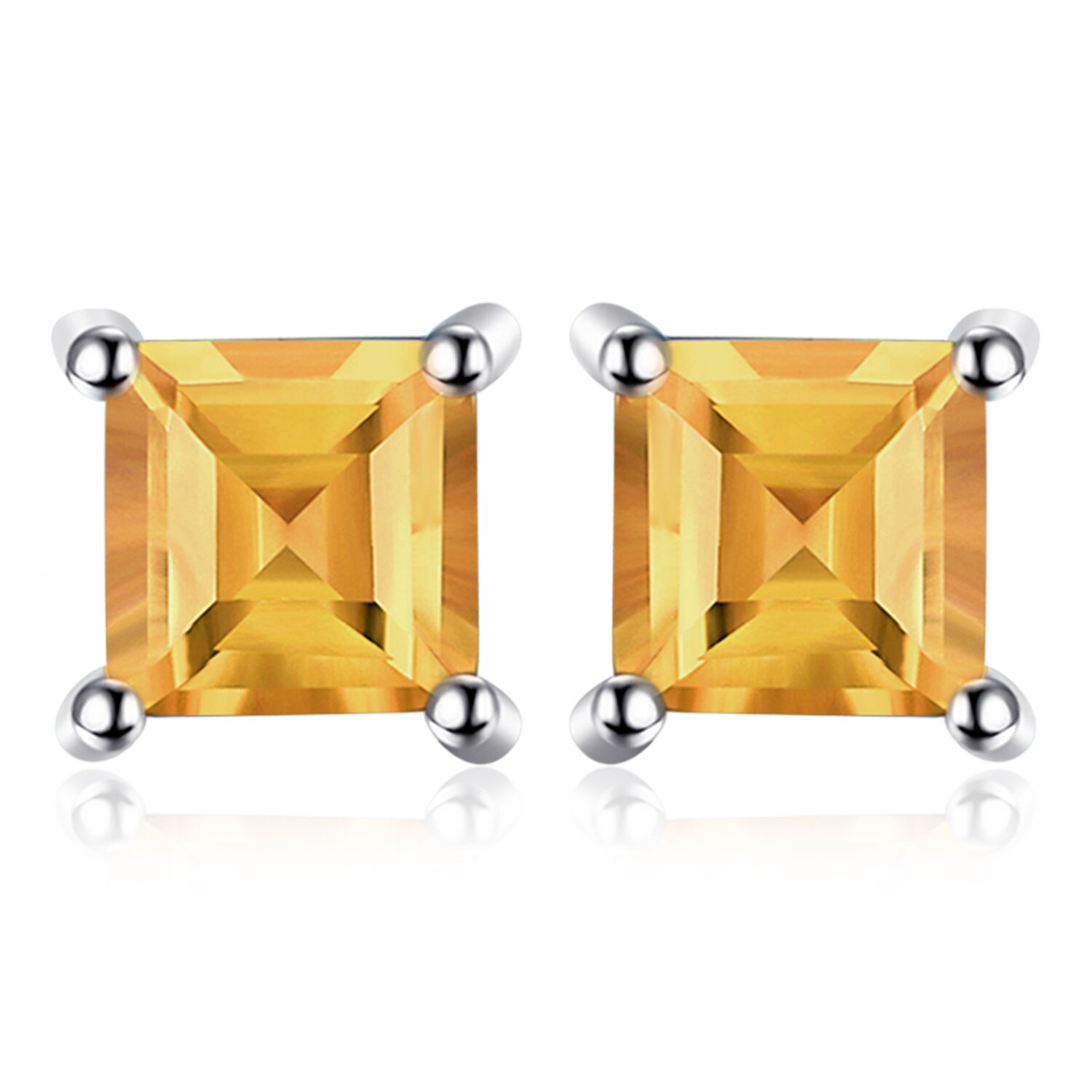 Cercei din argint little citrine square