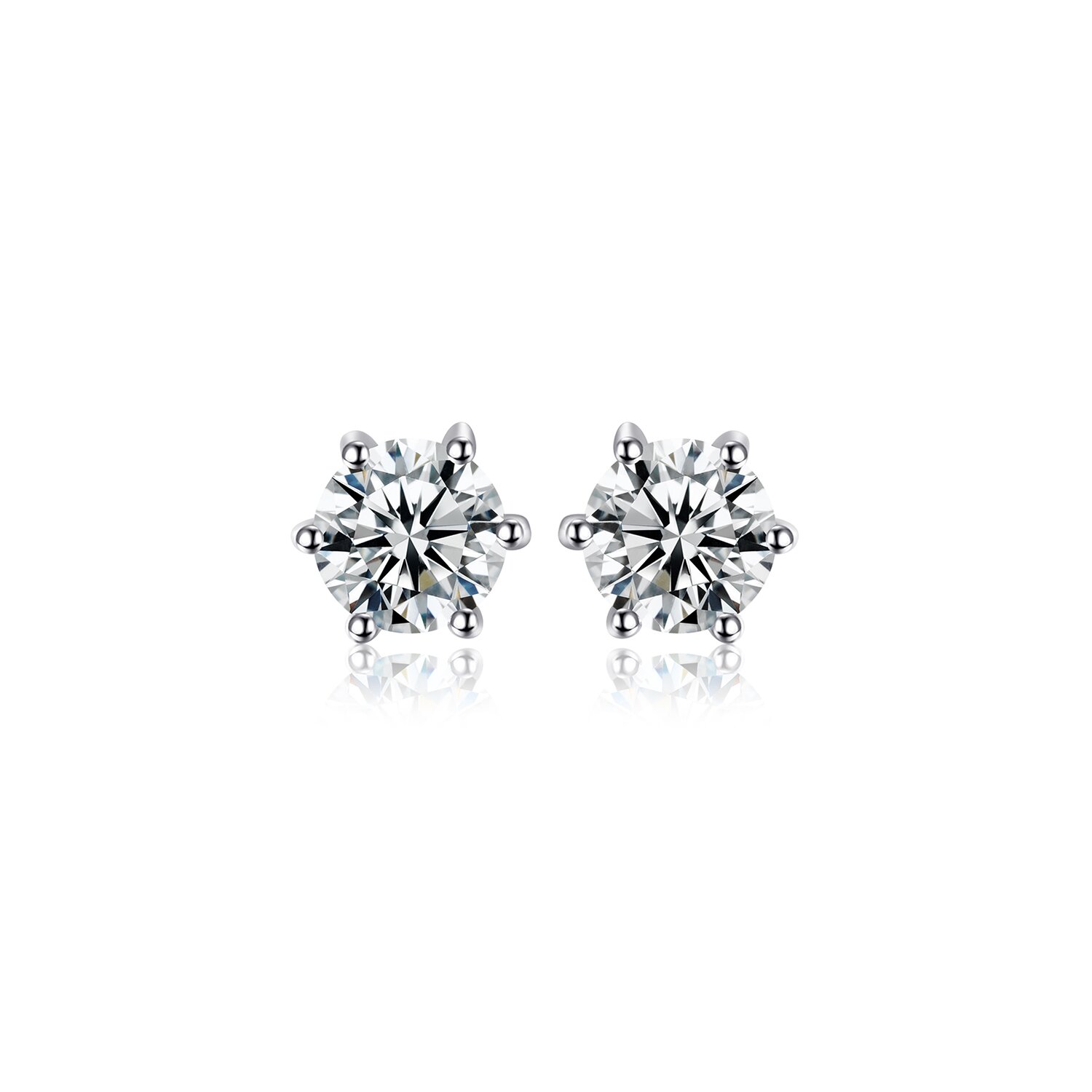 Cercei din argint little white topaz dots