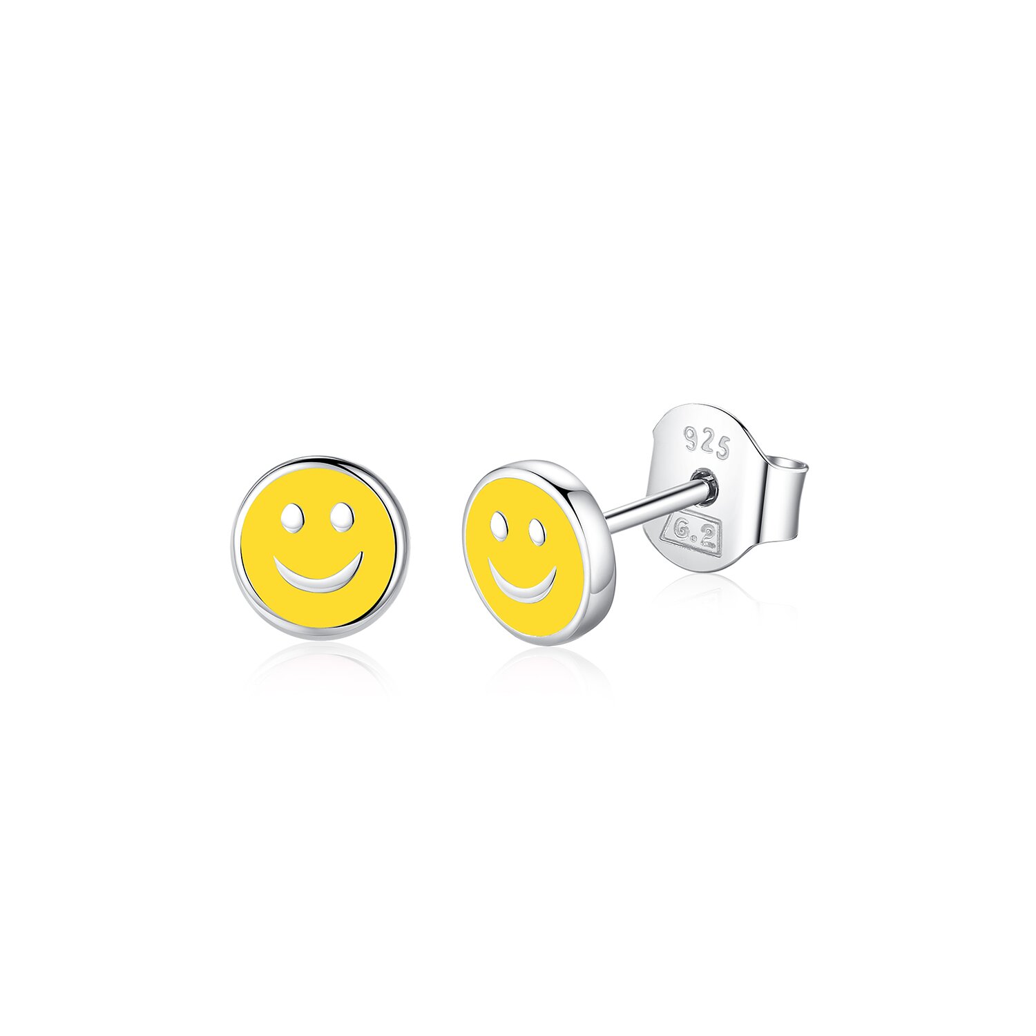 Cercei din argint little yellow smile