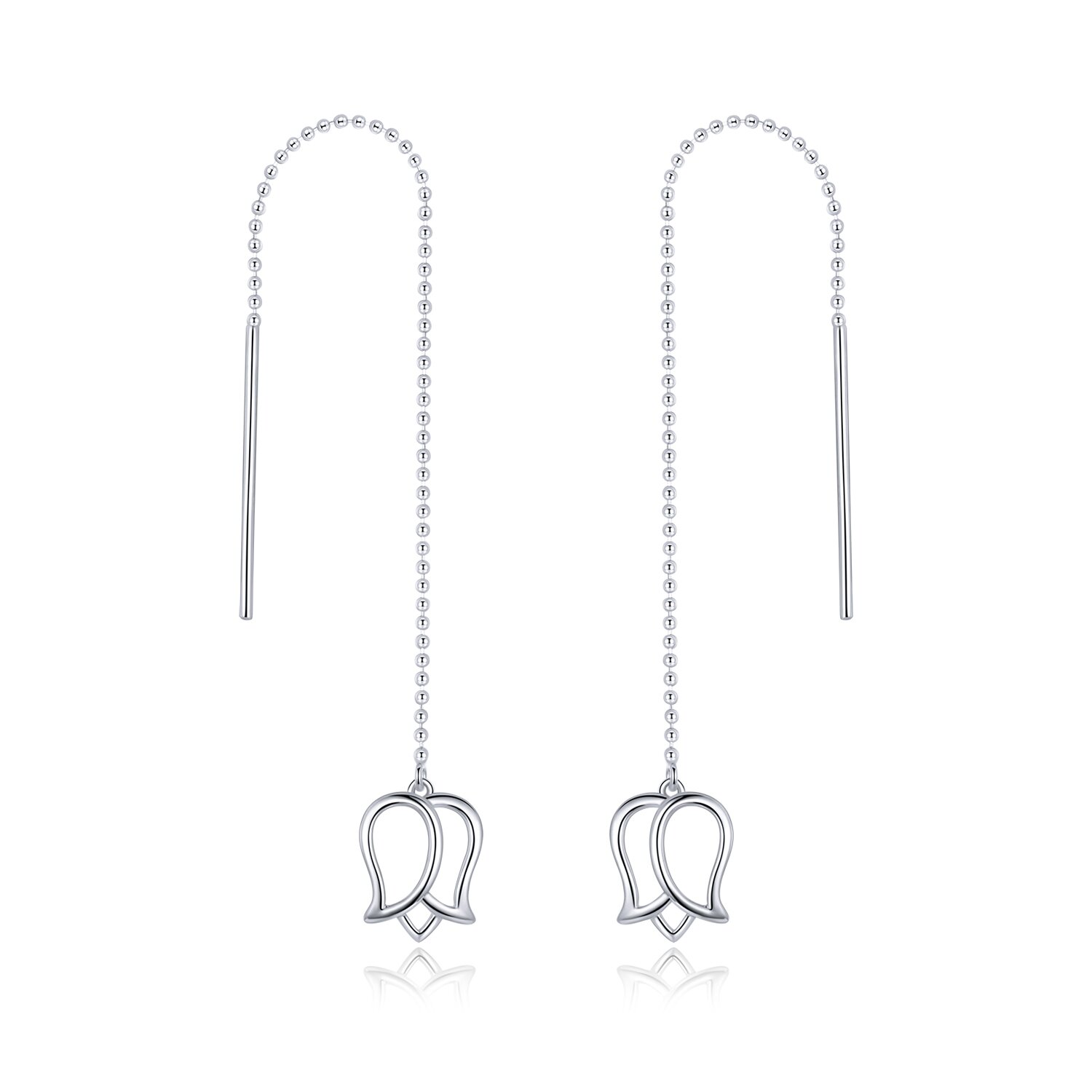 Cercei din argint long silver tulip