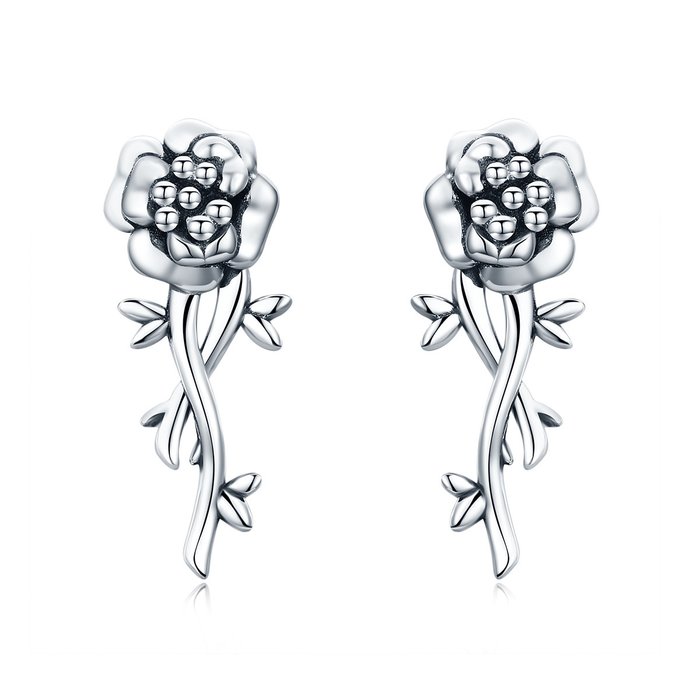 Cercei din argint love rose