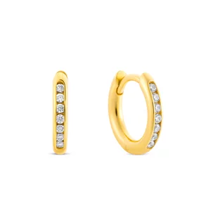 Cercei din argint Lovely Golden Hoops