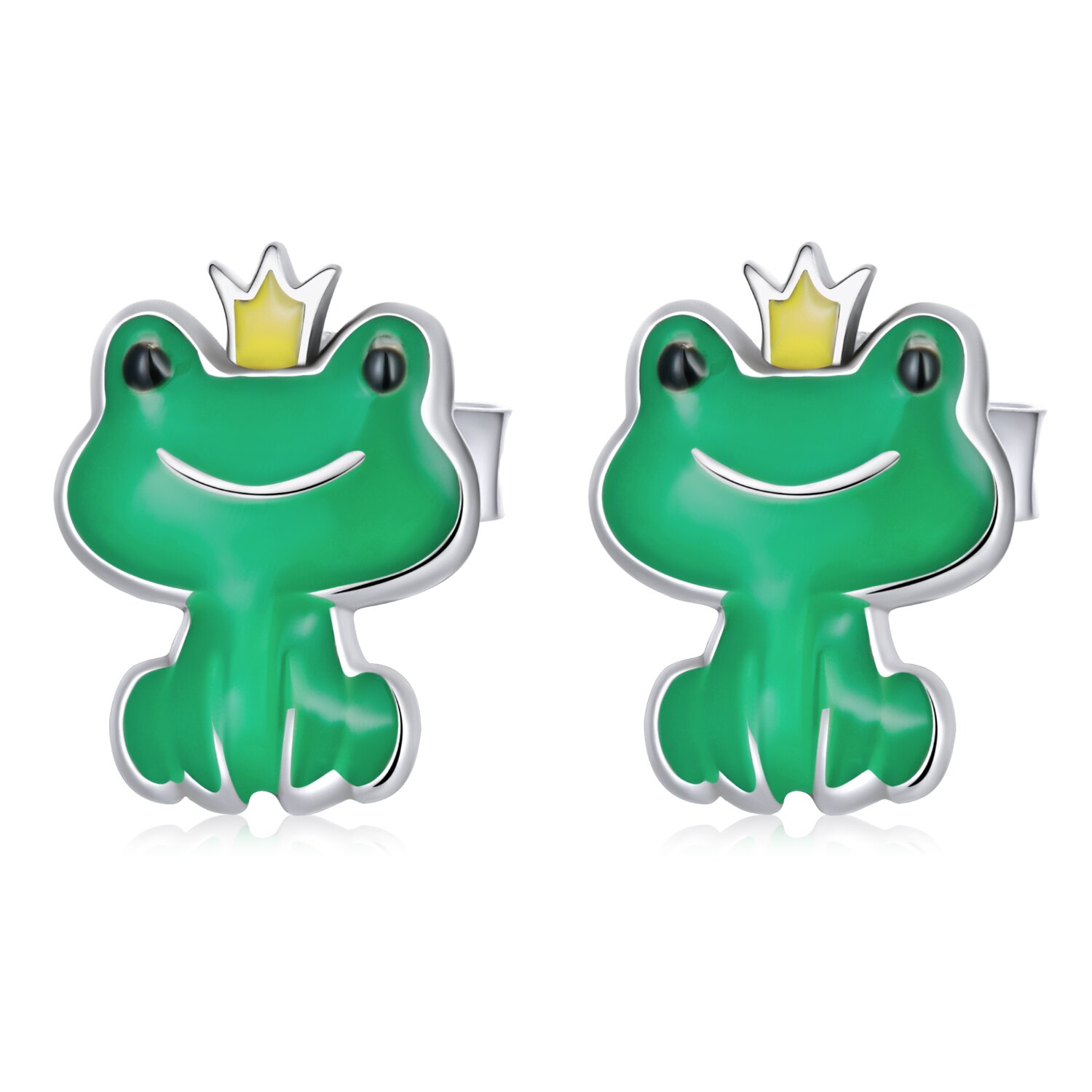 Cercei din argint Mini Crown Frog