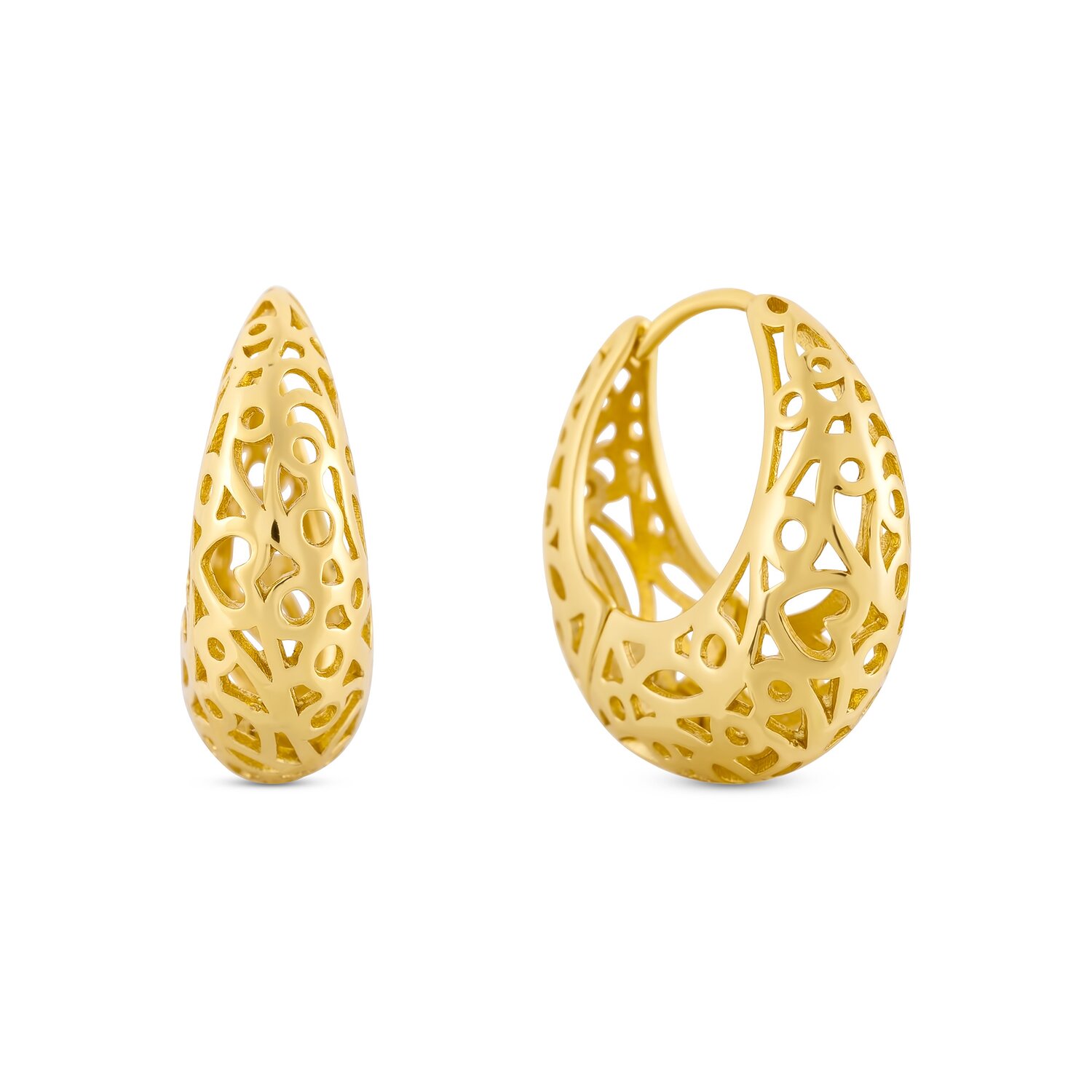 EdenBoutique Cercei din argint Oriental Golden Hoops