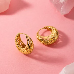 Cercei din argint Oriental Golden Hoops