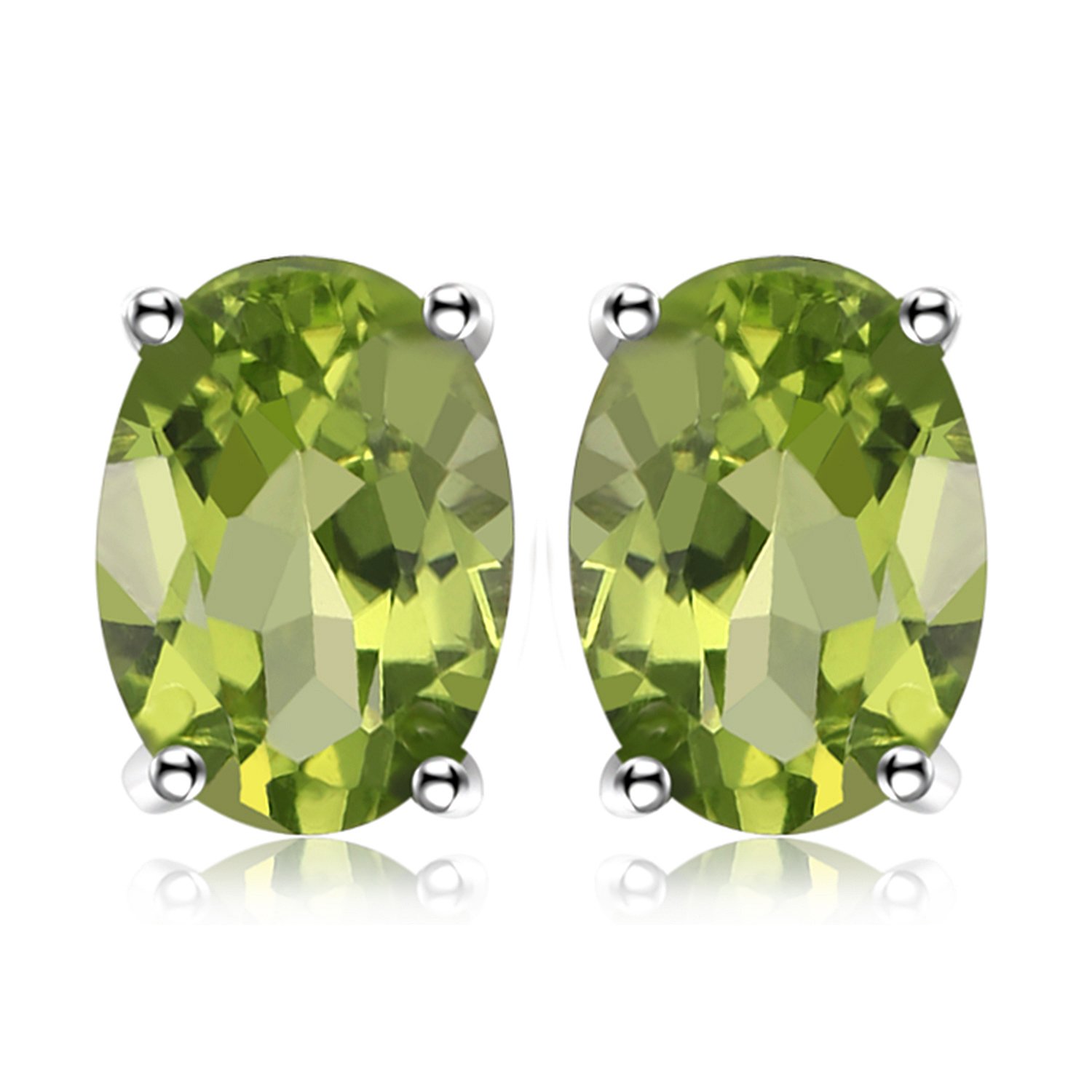 Cercei din argint oval peridot