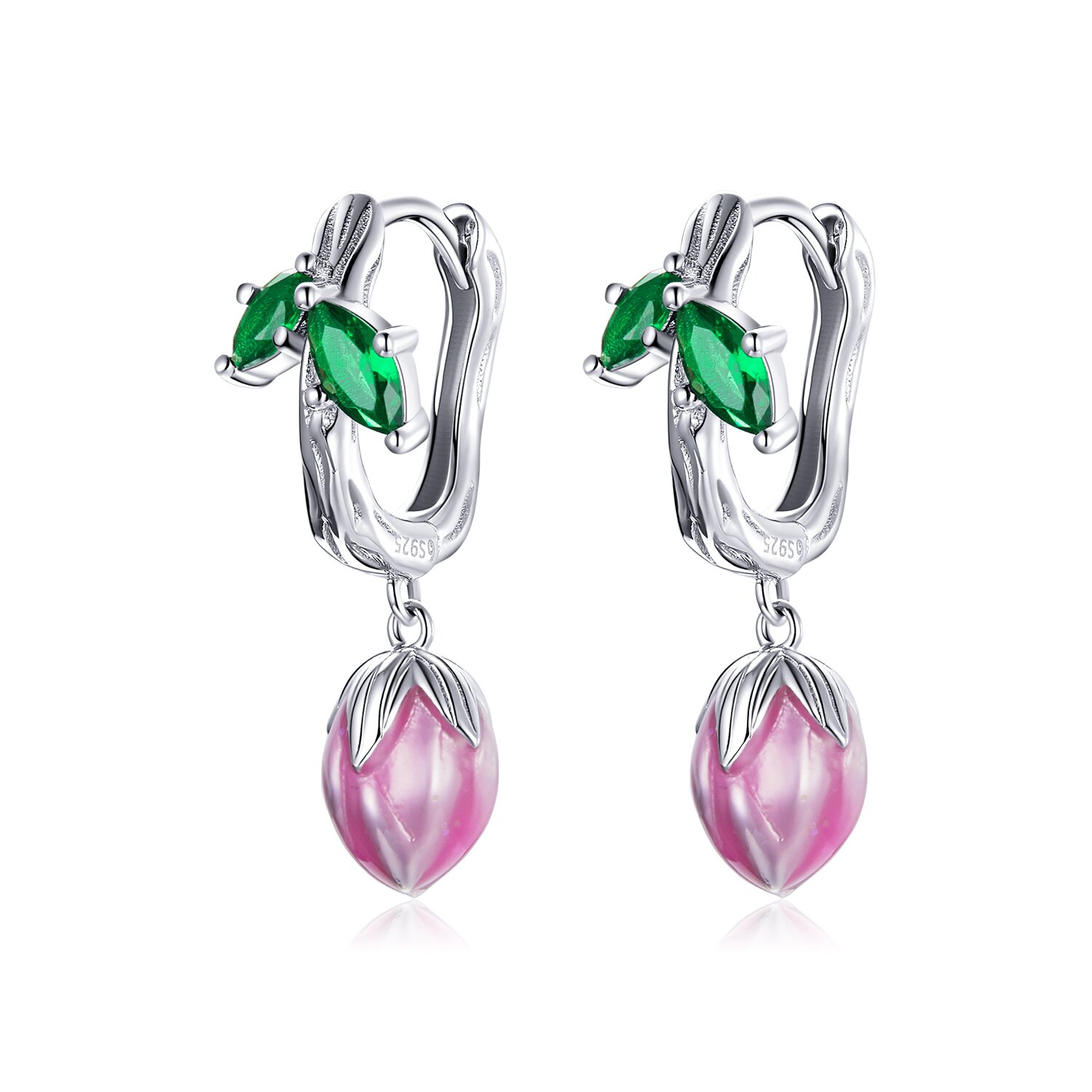 Cercei din argint pink buds