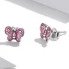 Cercei din argint Pink Butterfly Mini picture - 3