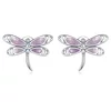 Cercei din argint Pink Dragonfly picture - 1