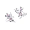 Cercei din argint Pink Dragonfly picture - 4