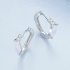 Cercei din argint Pink Glamour Hoops picture - 2