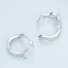 Cercei din argint Pink Glamour Hoops picture - 3
