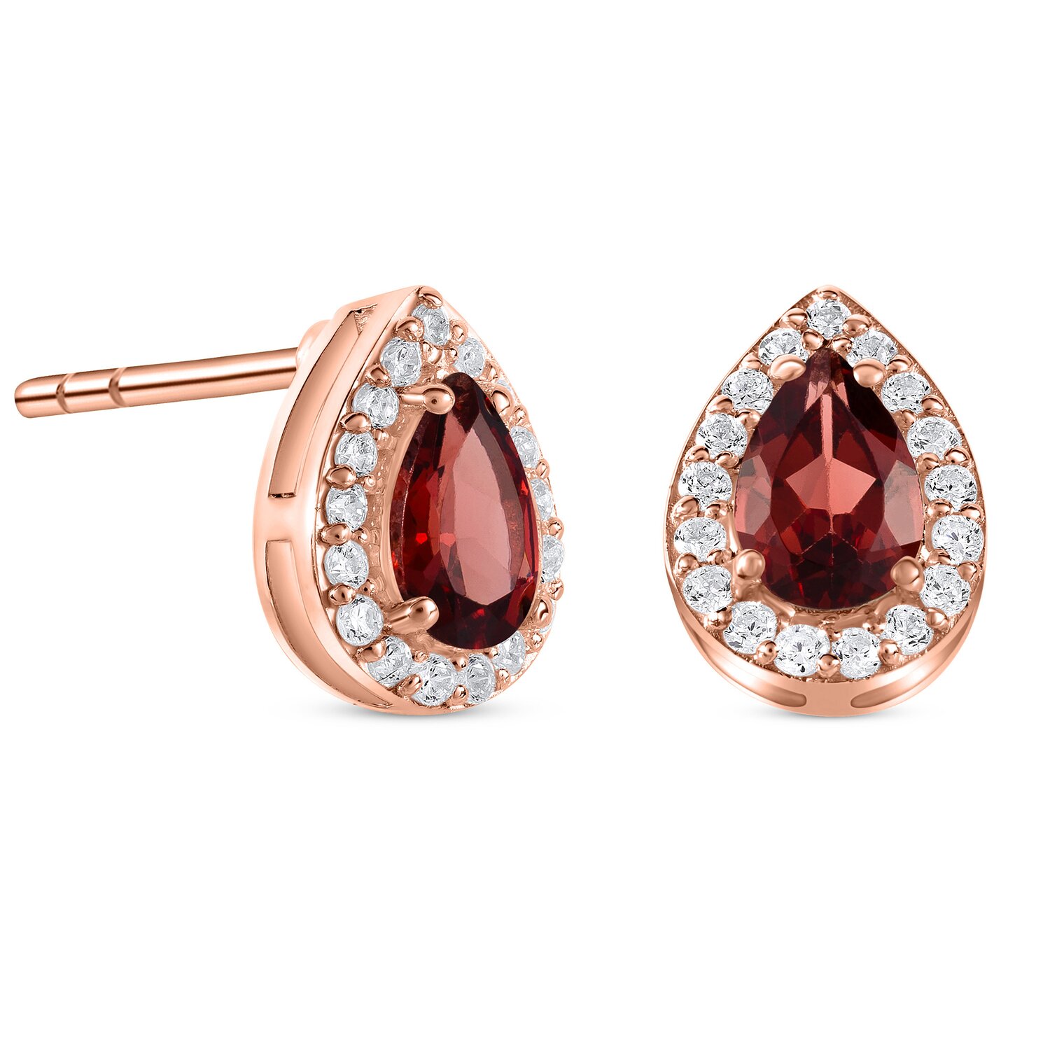 Cercei din argint Rose Gold Drop Garner
