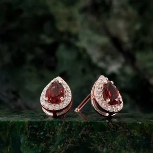 Cercei din argint Rose Gold Drop Garner