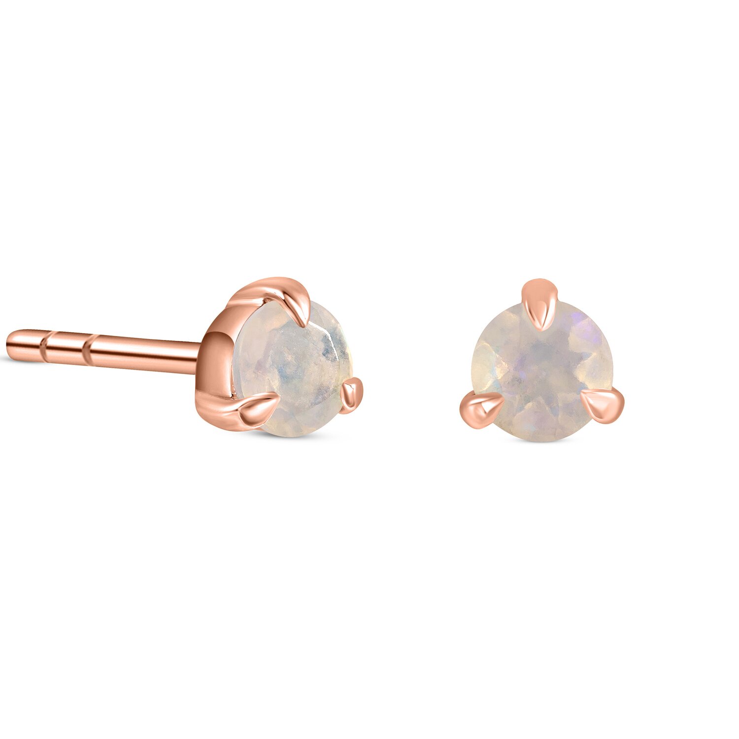 Cercei din argint Rose Gold Opal Stud