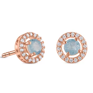 Cercei din argint Rose Gold Starlit Aquamarine
