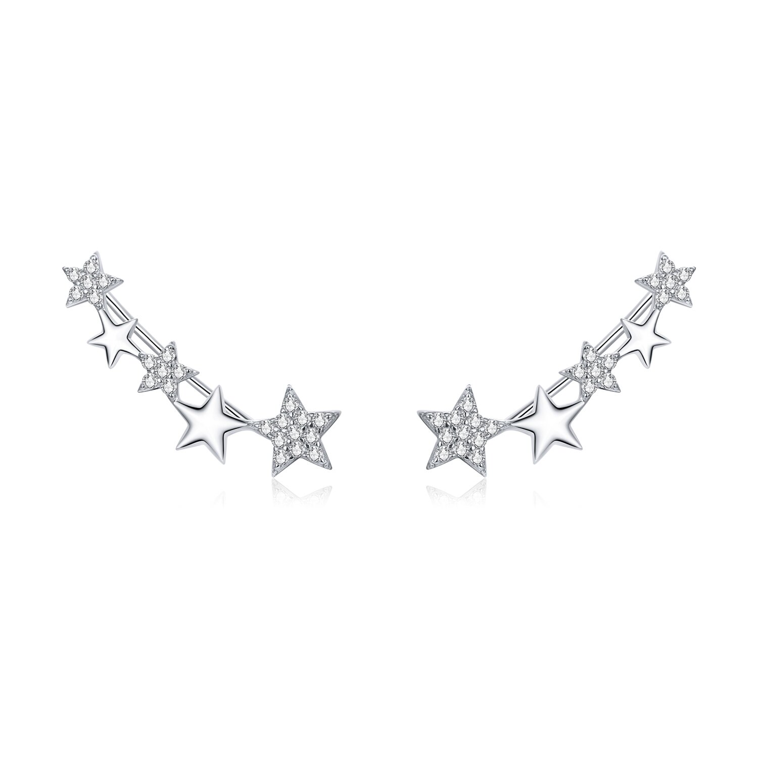 Cercei din argint shiny stud star