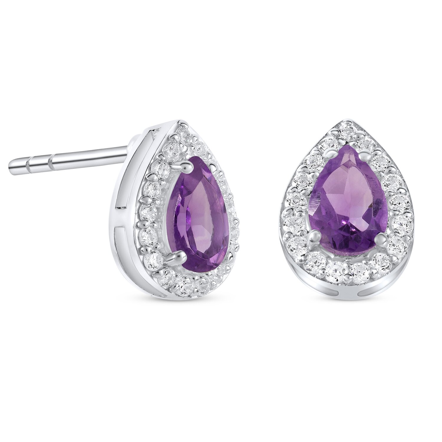 Cercei din argint Silver Amethyst Stud