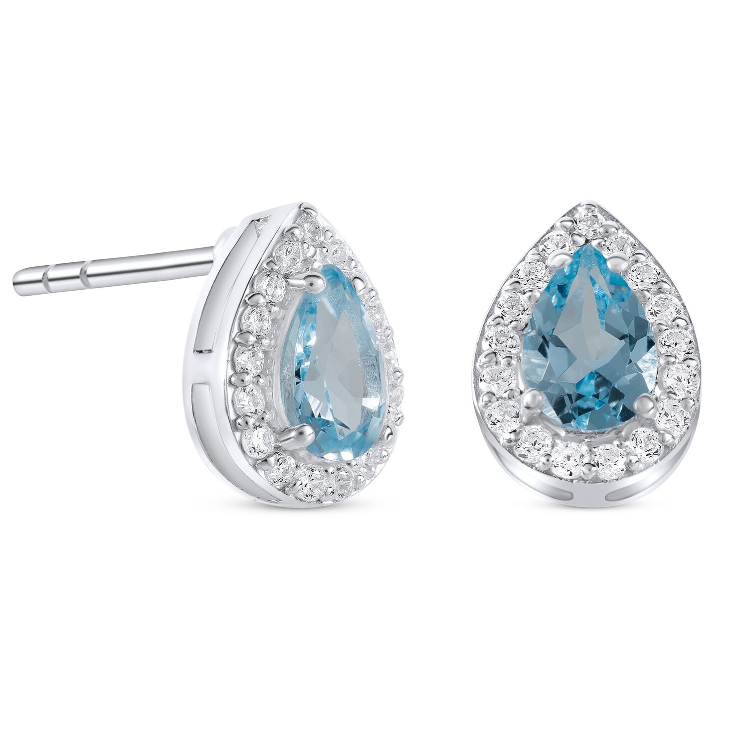 Cercei din argint Silver Drop Blue Topaz