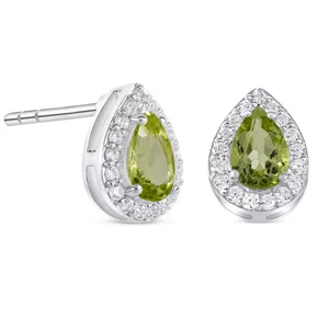 Cercei din argint Silver Drop Peridot