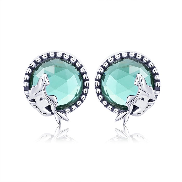 Cercei din argint silver glass mermaids