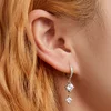Cercei din argint Silver Hoops with Drop Charm picture - 6