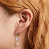 Cercei din argint Silver Hoops with Drop Charm picture - 5