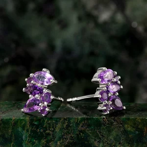 Cercei din argint Silver Mystic Amethyst
