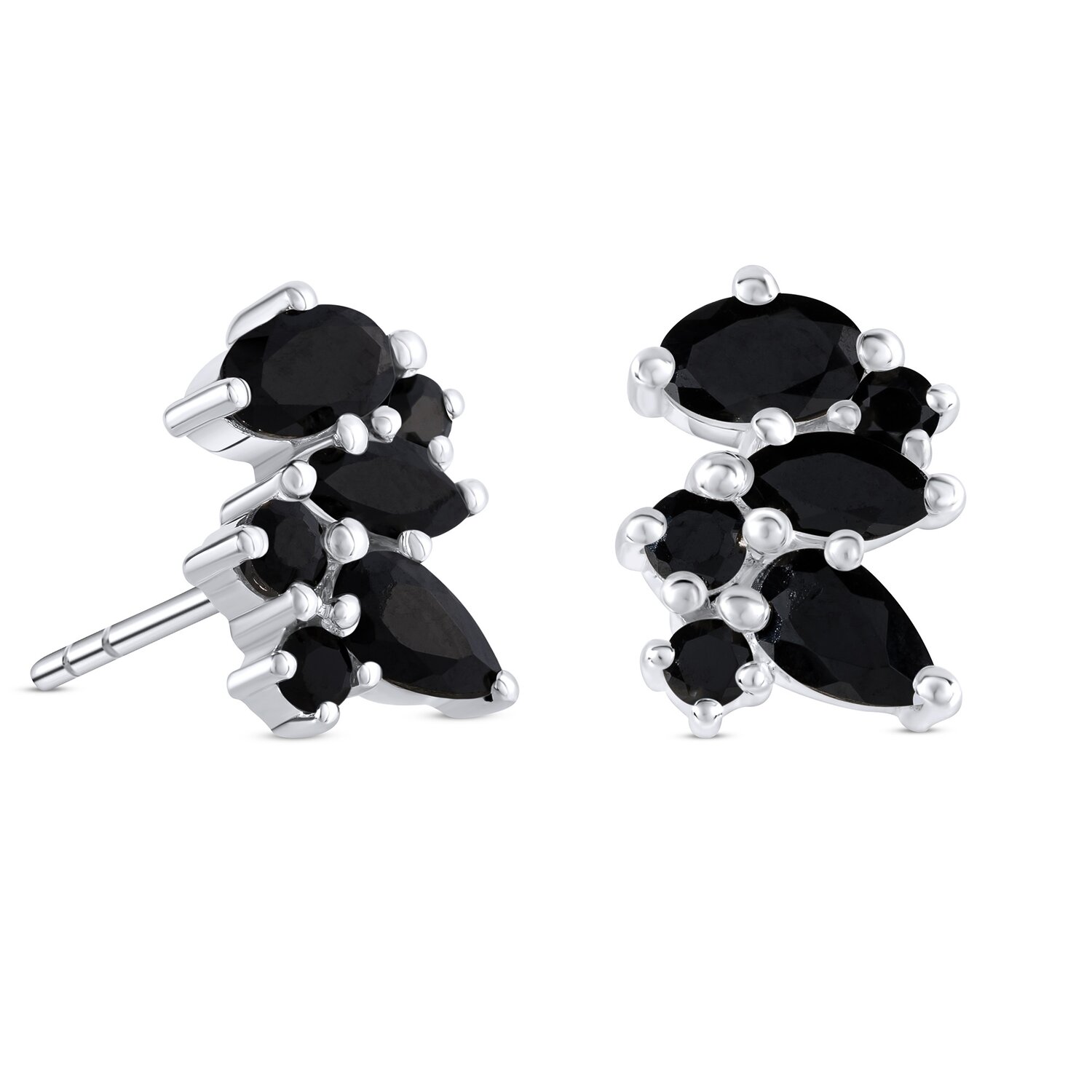 Cercei din argint Silver Mystic Black Tourmaline