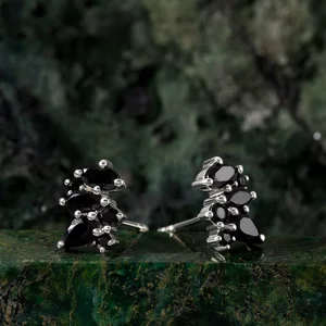 Cercei din argint Silver Mystic Black Tourmaline