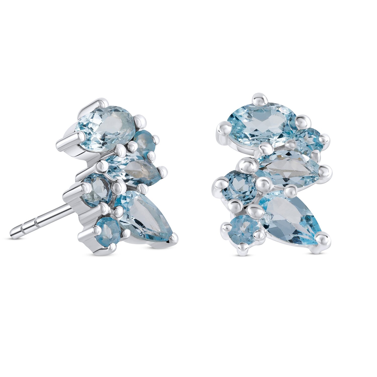 Cercei din argint Silver Mystic Blue Topaz