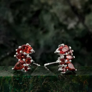 Cercei din argint Silver Mystic Garnet