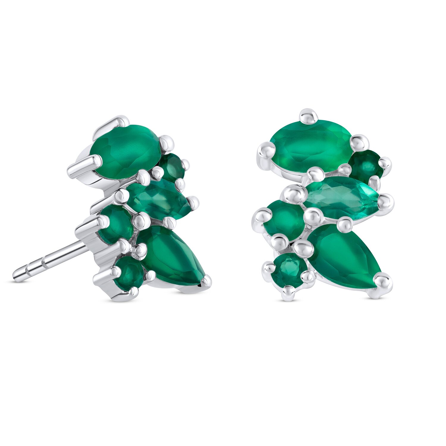 Cercei din argint Silver Mystic Green Onix